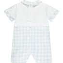 Check Romper - Pale Blue