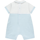 2 in 1 Check Romper - Pale Blue