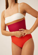 Padded Underwired Swimsuit - Red Shading
