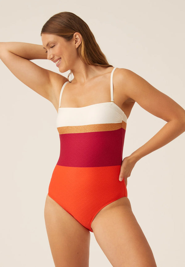 Padded Underwired Swimsuit - Red Shading