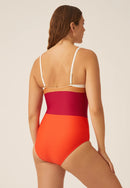 Padded Underwired Swimsuit - Red Shading
