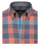 Check Leisure Long Sleeve Shirt - Tangarine