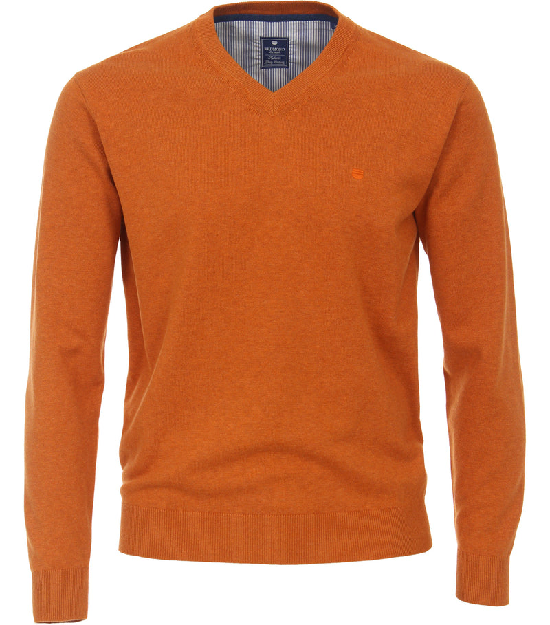 V Neck Jumper - Orange