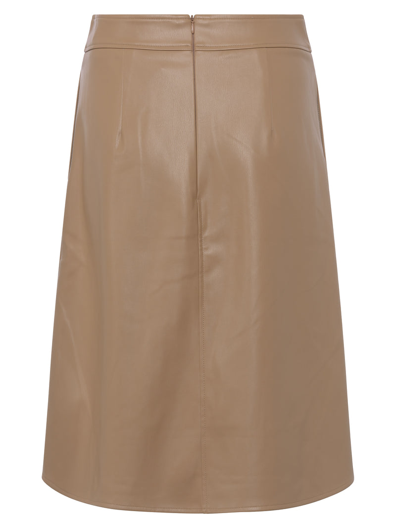 Etta Leather Skirt - Camel
