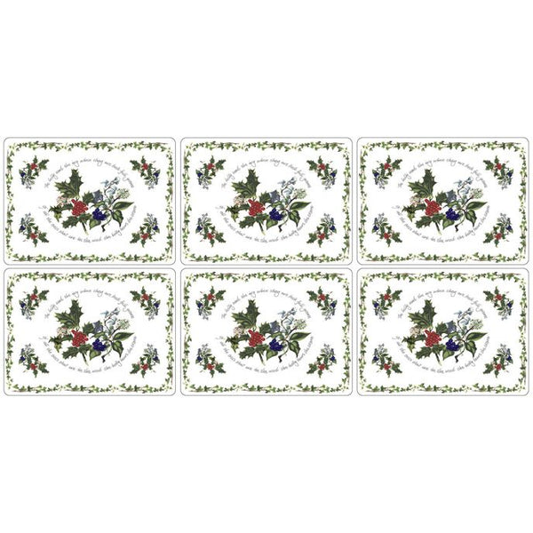 The Holly and Ivy Placemat Set with Coaster