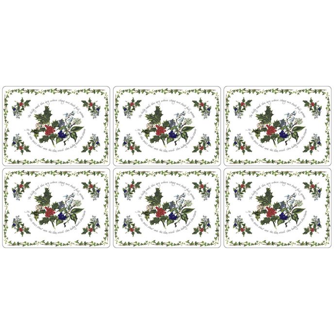 The Holly and Ivy Placemat Set with Coaster