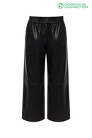 Etta Vegan Leather Cullottes - Black