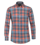 Check Leisure Long Sleeve Shirt - Tangarine