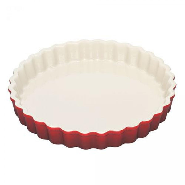 28cm Stoneware Fluted Flan Dish - Cerise