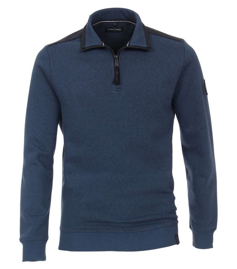 Plain Troyer Sweatshirt - Night Blue