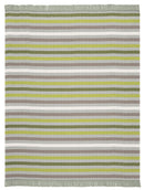 Cotton Home Stripe Green Throw 150x200cm