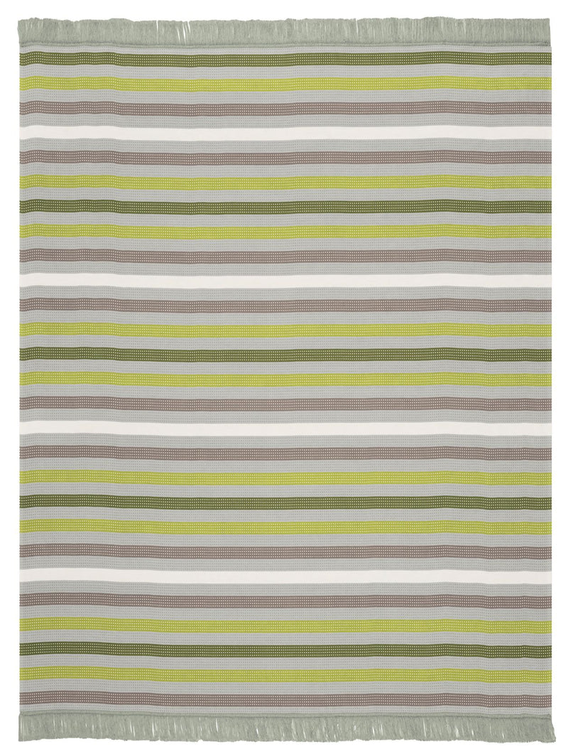Cotton Home Stripe Green Throw 150x200cm