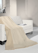 Cotton Home Herringbone Cream Throw 150x200cm