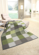 Cotton Home Check Green Throw 150x200cm