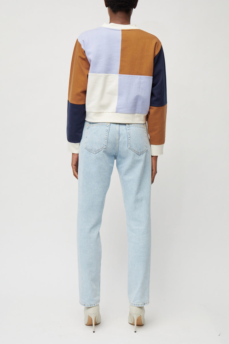 Peri Modal Jersey Sweater - Cream/blue/brown