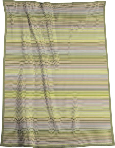 Cotton Rich Line Green Throw 150x200cm