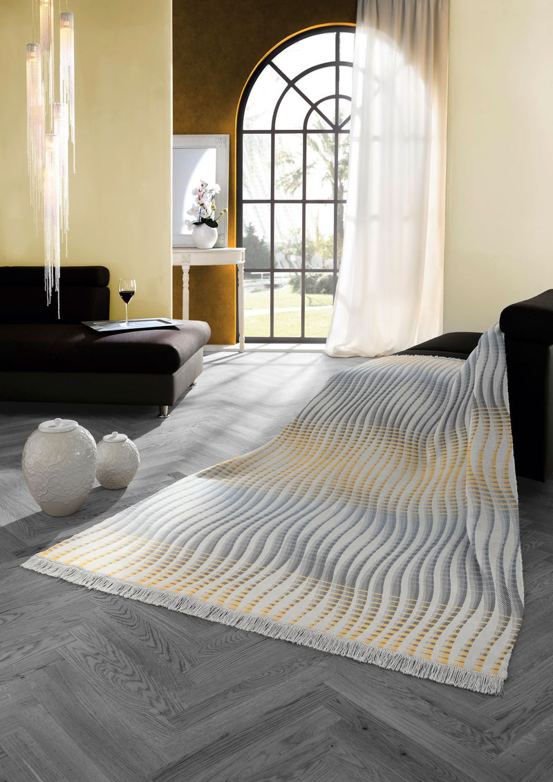 Cotton Rich Curves Grey Throw