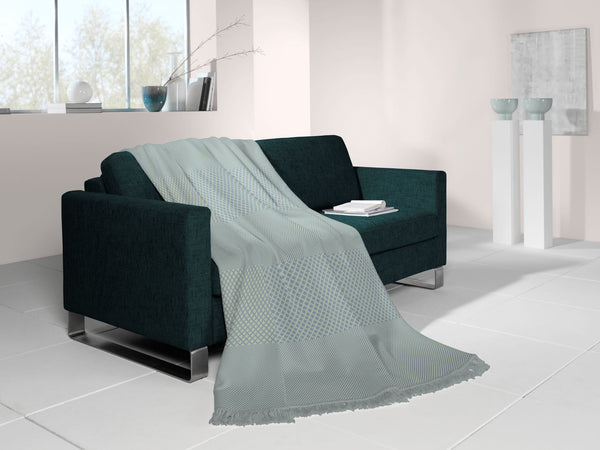 Cotton Rich Diamond Blue Throw