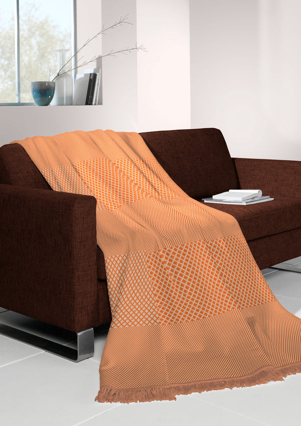 Cotton Rich Diamond Twill Rust Throw
