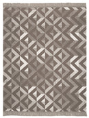Cotton Rich Textured Geo Neutral Throw