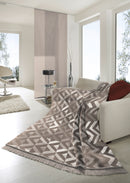 Cotton Rich Textured Geo Neutral Throw