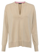 Kara Slouchy V Neck Jumper - Coral/pink