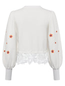 Kaitlyn Embroidery Jumper - White