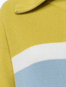 Konnie Half Zip Jumper - Olive/forget Me Not