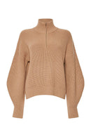 Lydia Half-Zip Jumper - Camel