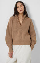 Lydia Half-Zip Jumper - Camel