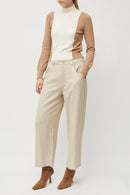 Libby Vhari Colour-Block Jumper - Camel/oatmeal