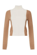 Libby Vhari Colour-Block Jumper - Camel/oatmeal