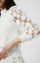 Juri Mozart Mock Neck Blouse - Winter White