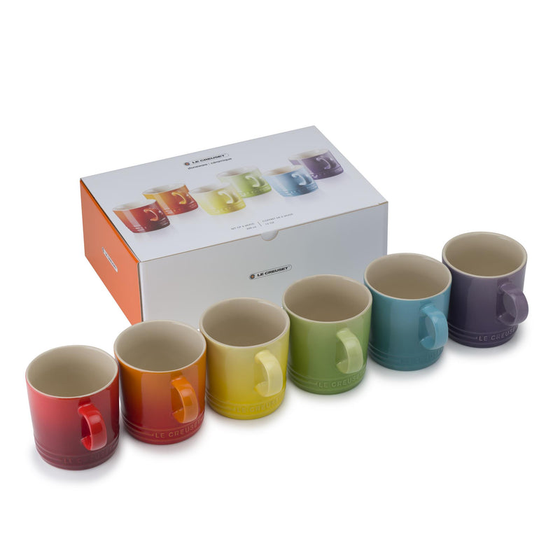 Rainbow Set of 6 Mugs 350ml
