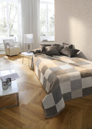 Cotton Rich Check Natural Throw