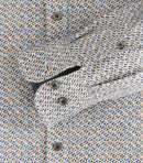 Long Sleeve Button Down Print Shirt - Light Blue