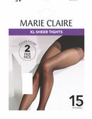 2 Pair XXL Sheer Tight - Barely Black