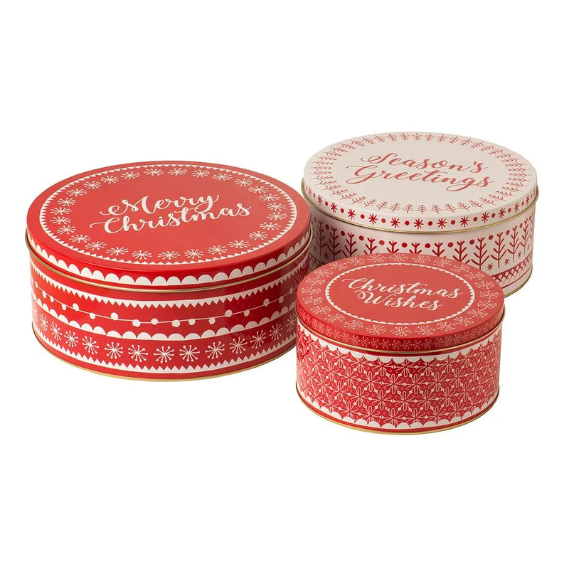 Christmas Cake Tins Set of 3