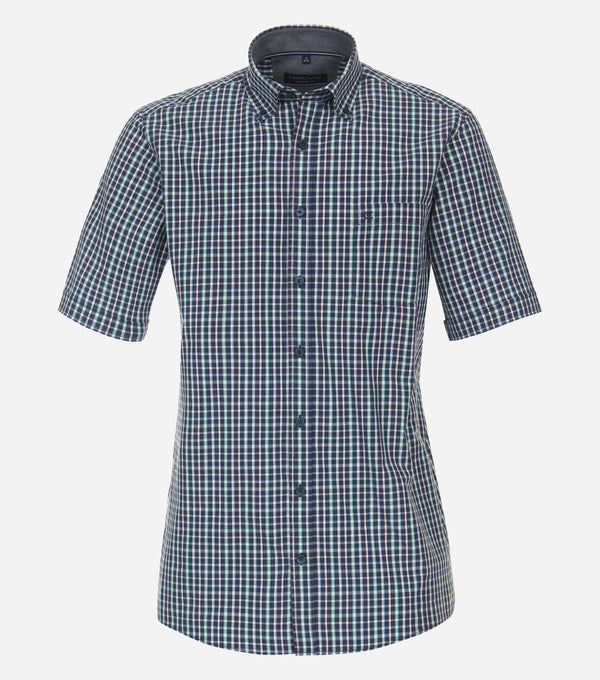 Short Sleeve Check Shirt - Light Blue