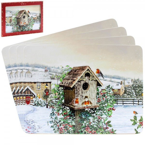 Christmas Robin Placemats Set of 4