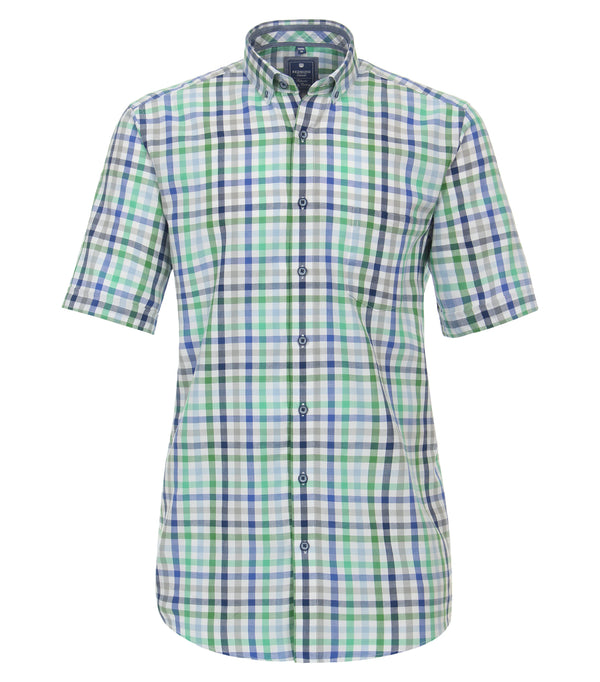 Short Sleeve Check Shirt - Green