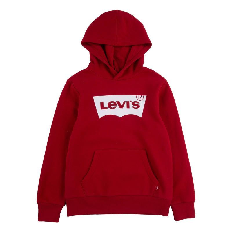 Boys Batwing Screenprint Hoodie - Levis Red/white