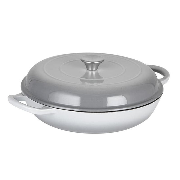30cm Cast Iron Shallow Casserole - Dove Grey
