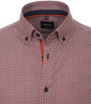 Long Sleeve Body Fit Print Shirt - Orange