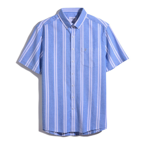 Drayton Stripe Button Down Shirt - Regatta Blue