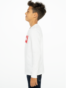 Boys Long Sleeve Batwing T-shirt - White