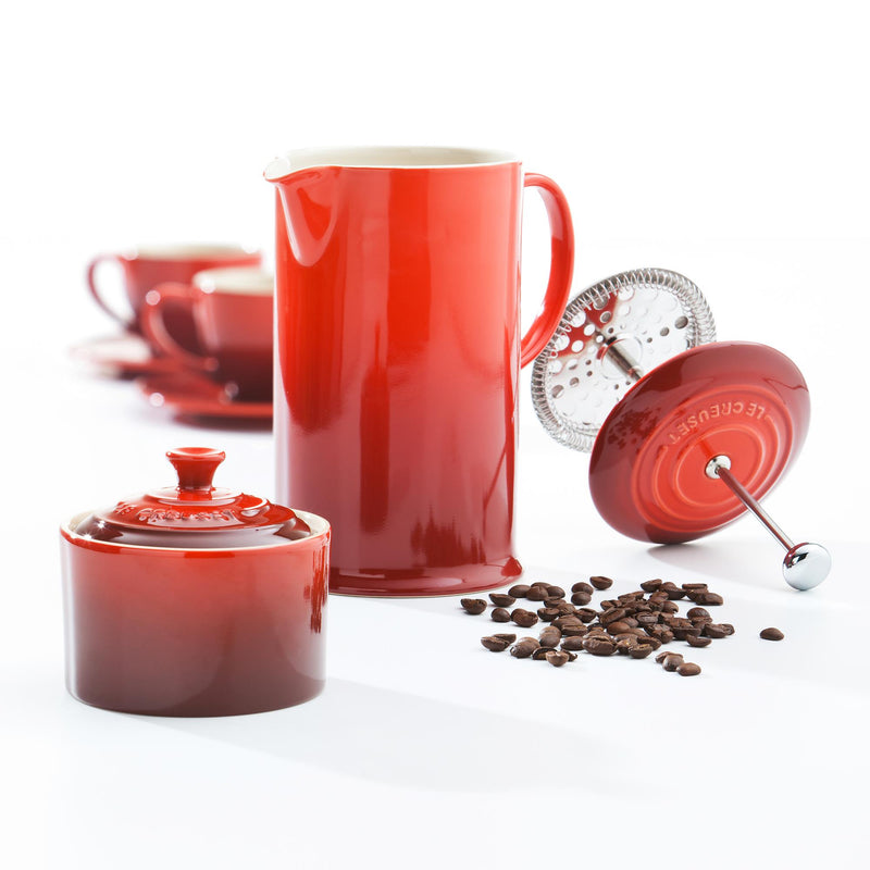 Cafetiere with Metal Press - Cerise