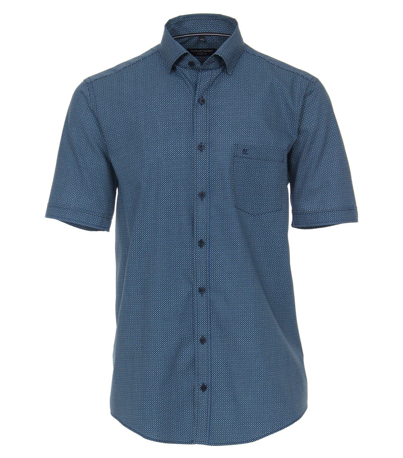 Print Leisure Short Sleeve Shirt - Light Blue