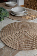 Set of 4 Jute Placemats Natural Hessian Round Table Mats 41cm