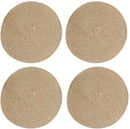 Set of 4 Jute Placemats Natural Hessian Round Table Mats 41cm